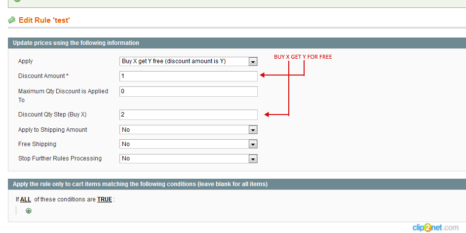 Magento Buy X Get Y Free
